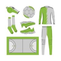 elementos de fútbol sala de estilo de diseño plano vector