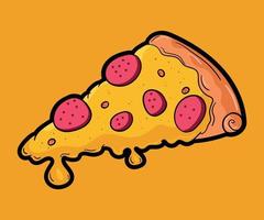 Cheese Pizza Hand Drawn Doodle vector