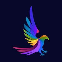 Colorful abstract eagle logo, template vector