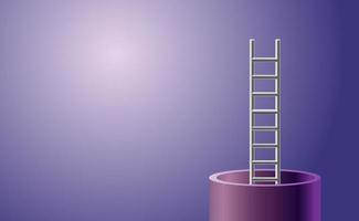 Vector illustration of the ladder to the dream, the ladder to the concept of success