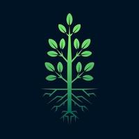 Tree icon concept of a stylized tree with leaves vector