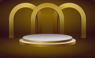 Luxury gold product backgrounds stage vector