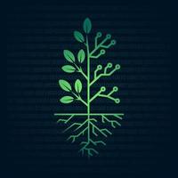Tech tree electrical circuit digital logo vector icon