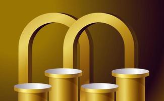 Luxury gold product backgrounds stage vector