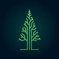 Tech tree electrical circuit digital logo vector icon