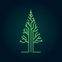 Tech tree electrical circuit digital logo vector icon