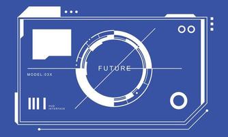 High technology HUD user interface. sci-fi futuristic display with detail for modern monitor screen in vector. Target shape for element design illustration. vector