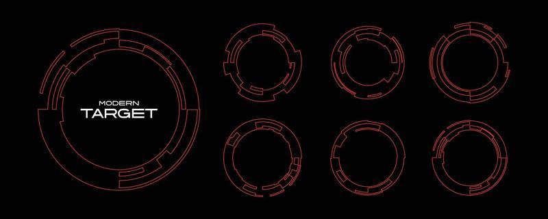 High technology HUD user interface. sci-fi futuristic display with detail for modern monitor screen in vector. Target shape for element design illustration.