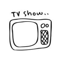 old tv hand drawn illustration design vector