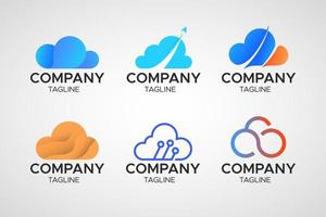 colección de logotipos de nubes vector