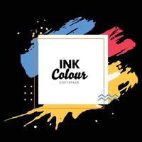 Colorful Gradient ink strokes for graphic design elements, copy space and lower third. Abstract Chinese brush strokes for tittle text effect template in vector illustration