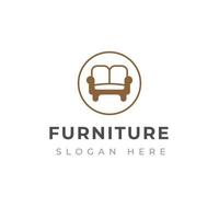 plantilla de diseño de logotipo de muebles creativos. diseño de logotipo de sofá vector