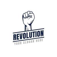 Revolution illustration for poster design. Clenched fist hand vector silhouette.