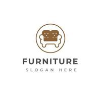 plantilla de diseño de logotipo de muebles creativos. diseño de logotipo de sofá vector