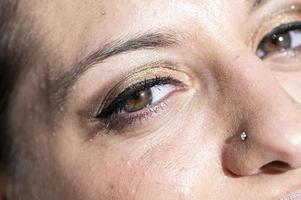 girl eyes with nose piercing photo