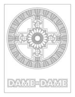 African Adinkra Symbols Coloring Page Dame Dame vector