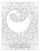 African Adinkra Symbols Coloring Page Sankofa vector