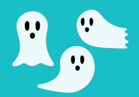 Cute Halloween Ghost Icon clipart Vector in Simple Animated Cartoon