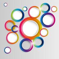 Abstract colorful hoop circles frame on a light background. vector