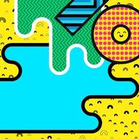 Memphis background with round geometric elements, patterns fashion trend 80-90s. Vector. vector