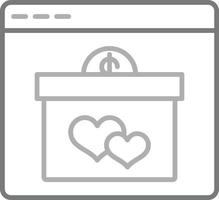 Online Donation Greyscale Line Icon