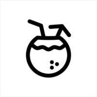 Coconut icon, Outline style, Vector Editable