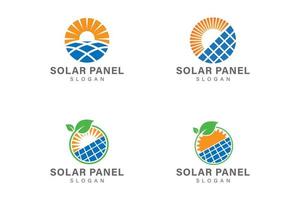 Solar panel logo collection vector