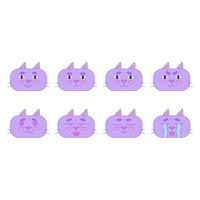 A collection of stickers with cat in cartoon style. Emotion Recognition Game. Vector illustration isolated on white background