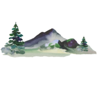mountains, hills watercolor illustration png
