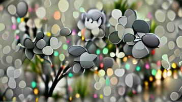 Bokeh background, gray tone mixed with rainbow colors, suitable for graphic design. modern abstract concept photo