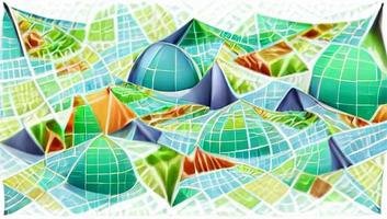 Geometric multicolored landscape texture background for graphic design photo