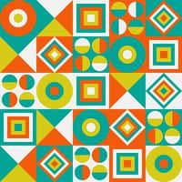 Multicolored neo geometric pattern. Modern style. Green-orange objects photo