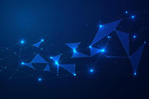 Abstract connecting dots, Polygonal background, connection technology design photo