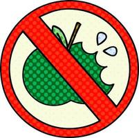 comic book style cartoon no healthy food allowed sign vector