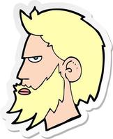 sticker of a cartoon man with beard vector