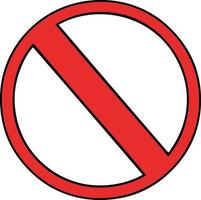 cute cartoon not allowed sign vector