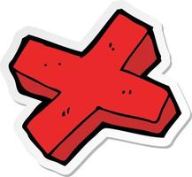 sticker of a cartoon negative cross symbol vector