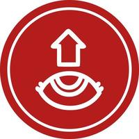 eye looking up circular icon vector