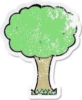 distressed sticker of a cartoon tree vector