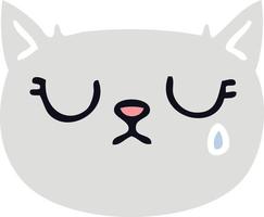 quirky hand drawn cartoon crying cat vector