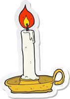 sticker of a cartoon burning candle vector