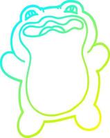 cold gradient line drawing funny cartoon frog vector