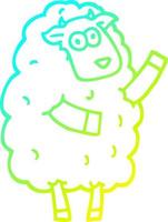 cold gradient line drawing cartoon sheep vector