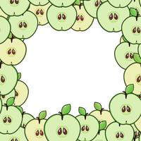 Fruit frame of apple slices. vector