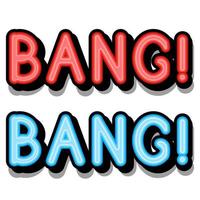 Bang - retro lettering with shadows on a white background. Vector bright illustration in vintage pop art style.