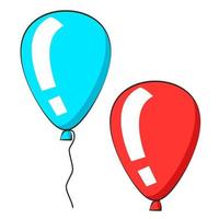 Balloons, icon, children's drawing style. vector