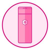 champú. icono de bebé rosa sobre un fondo blanco, diseño de vector de arte de línea.