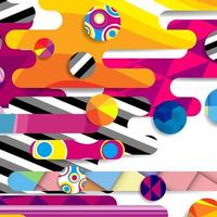 Futuristic vector abstract background made of rounded shapes, stripes, lines and circles with fashion patterns.