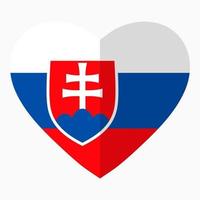 Flag of Slovakia in the shape of Heart, flat style, symbol of love for his country, patriotism, icon for Independence Day. vector