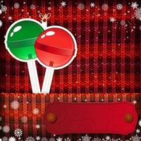 Christmas decorations on handmade knitted background. vector